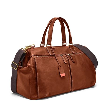 fossil travel bag|fossil leather overnight bag.